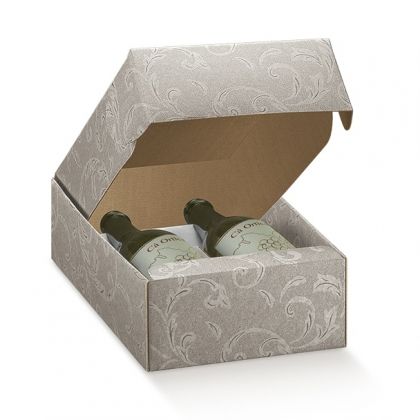 Кутия за вино сива с орнаменти